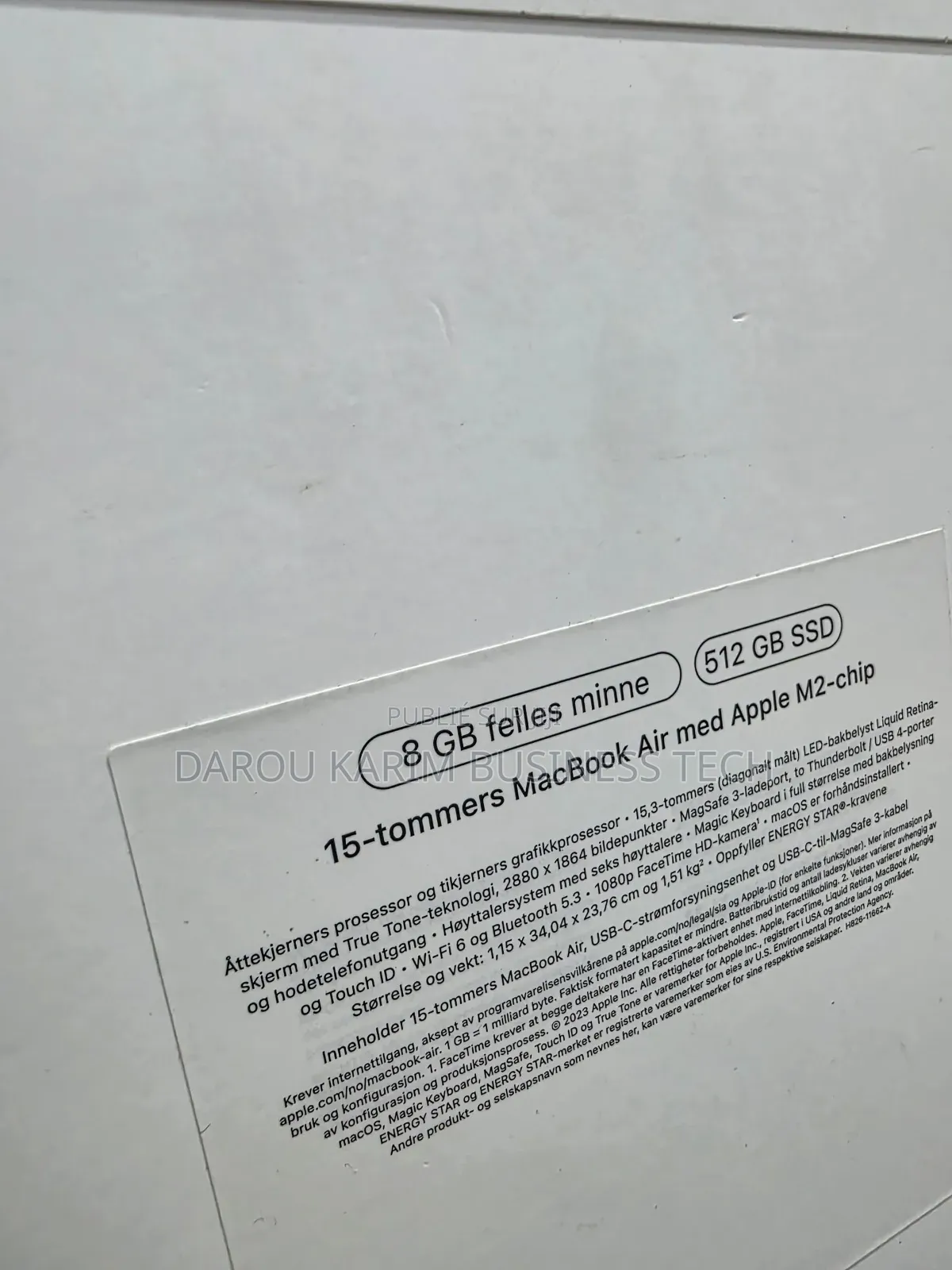 New Apple MacBook Air 2023 M2 8GB Apple M2 SSD 512GB