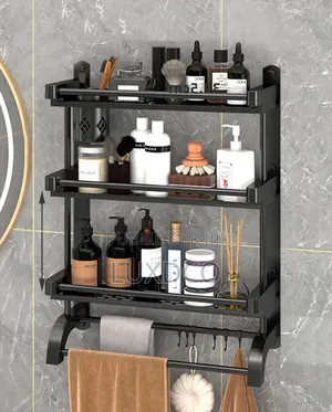 Photo - Étagère Murale De Salle De Bain en Métal.