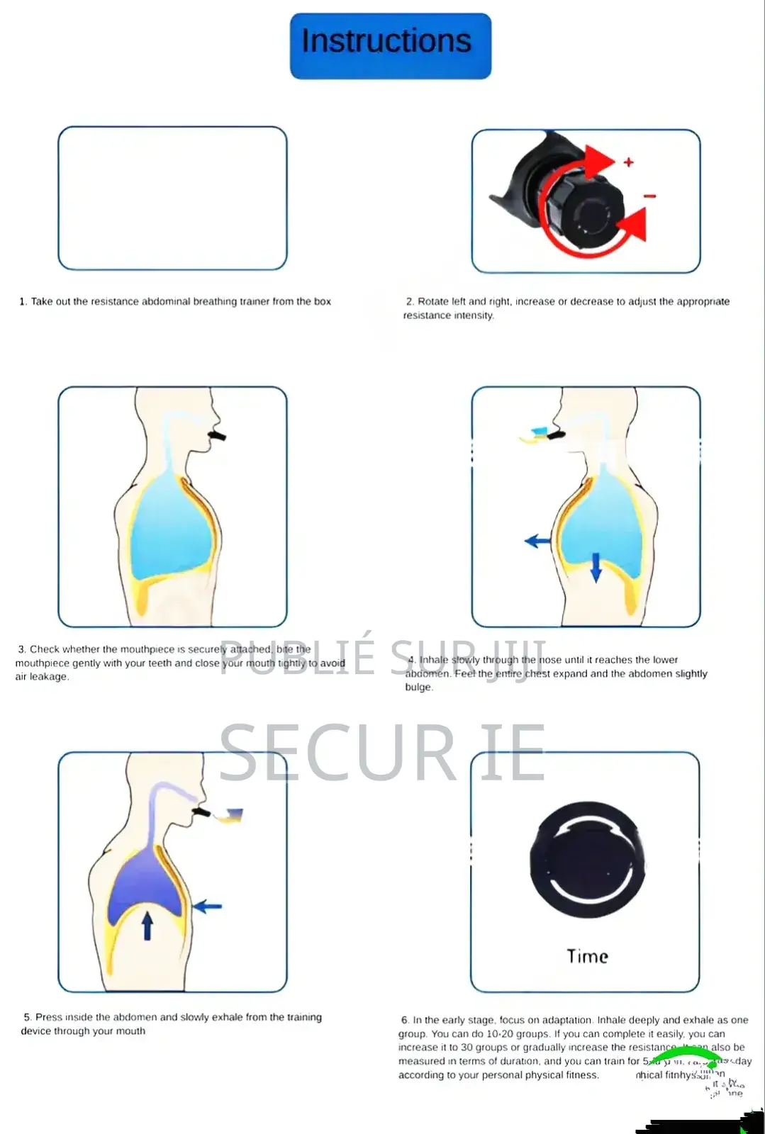Appareil d'Entrainement Respirateur Réglable