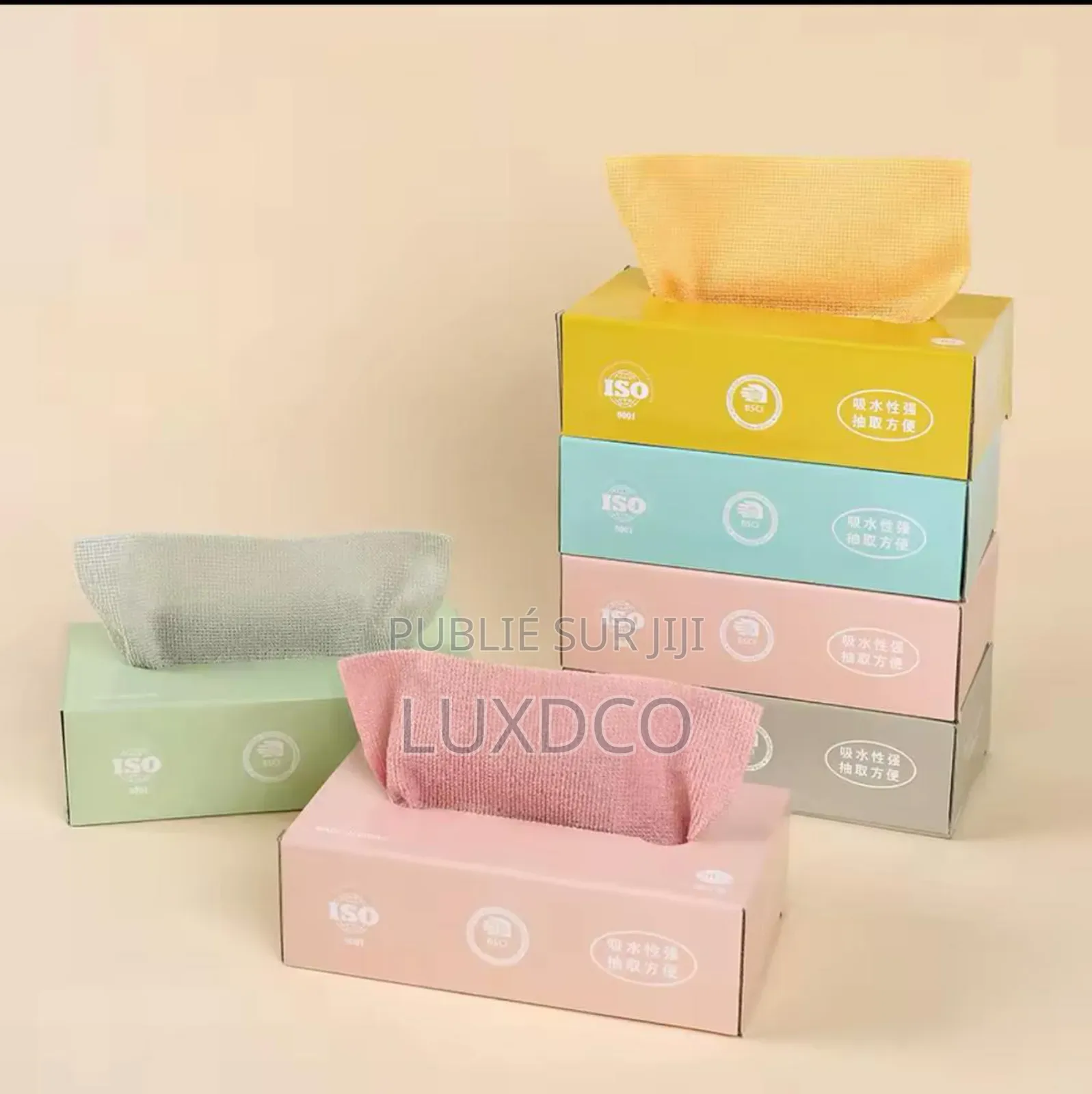 Boîte Mouchoirs Tissu en Microfibre 20 Pièces Réutilisable