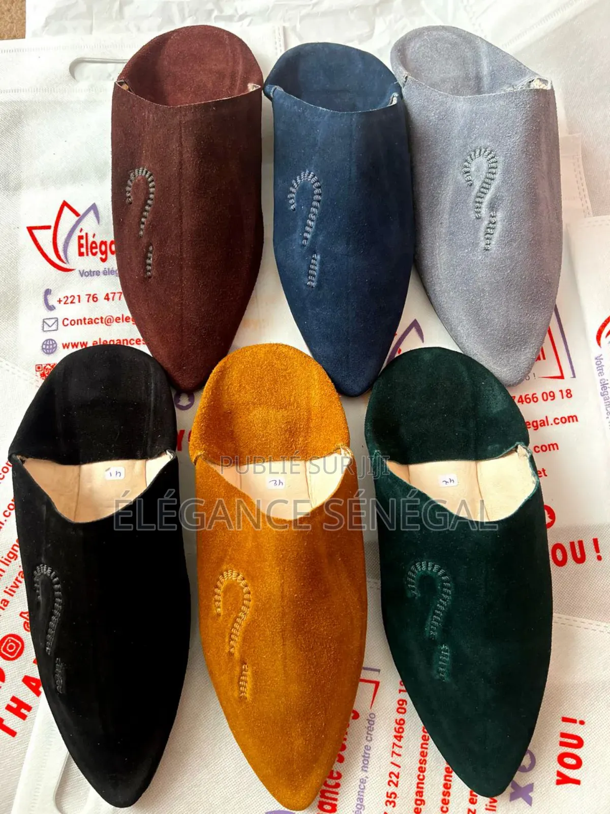 Babouche Marocaine 100%Daim /Cuir Authentique Homme Dakar