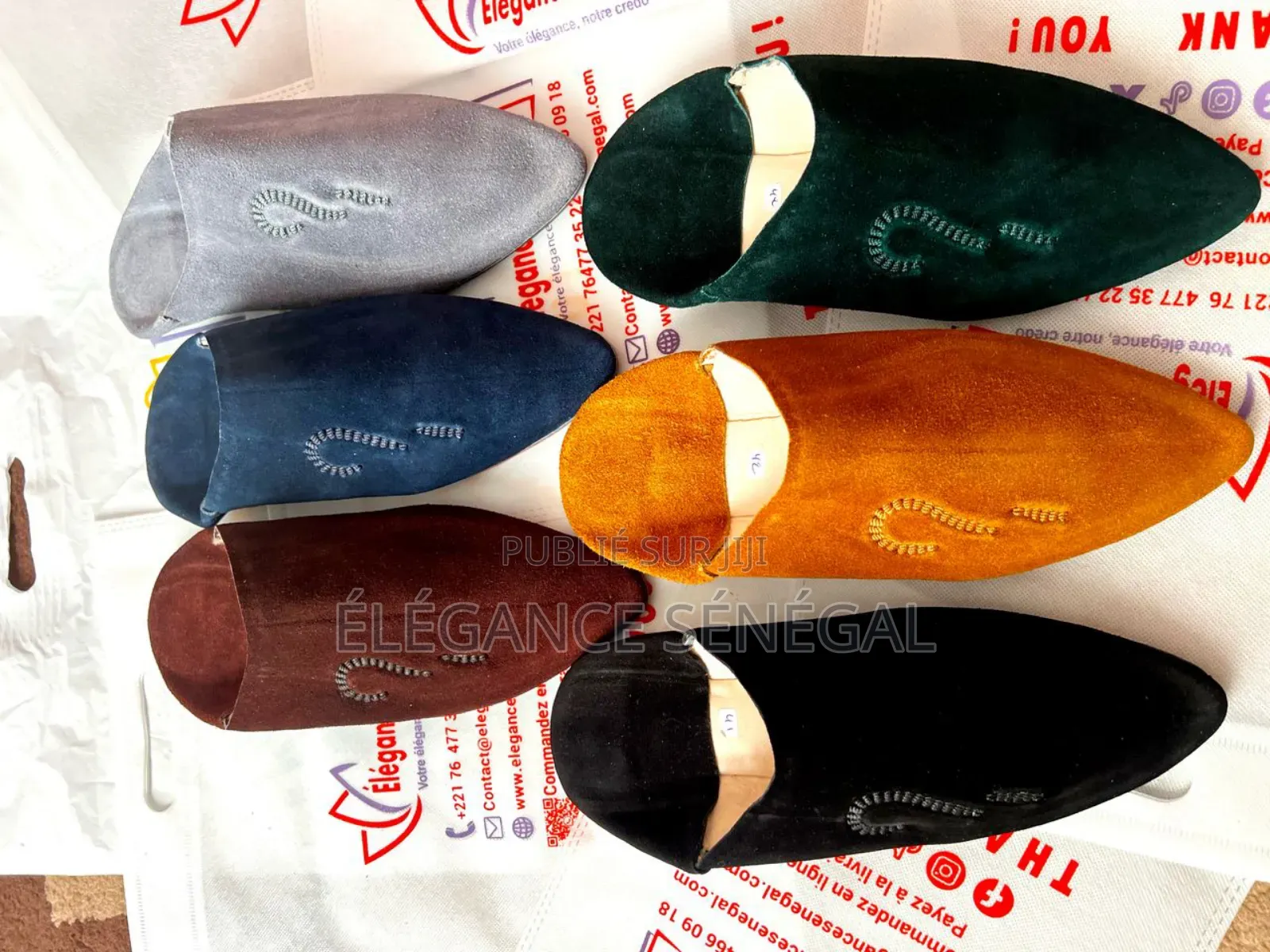 Babouche Marocaine 100%Daim /Cuir Authentique Homme Dakar