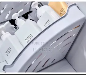 Étagère Coin en Plastique Blanc,Avec Autocollants Adhésif.