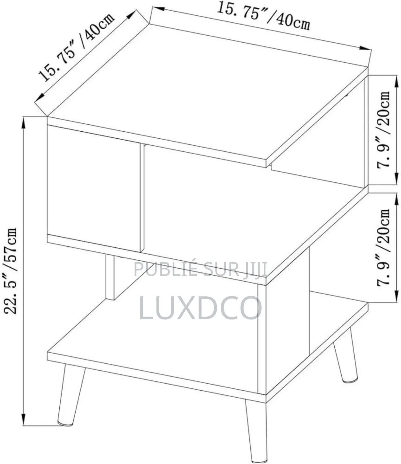 Table Basse Table d'Appoint Fonctionnelle Avec Pieds en Bois