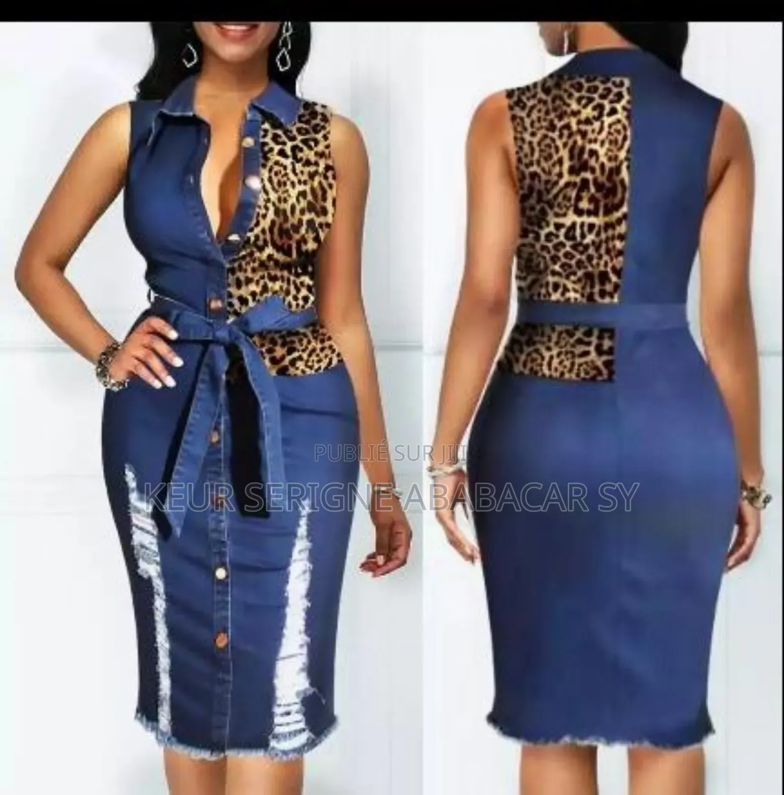 Robe Jean Avec Motif Tigre