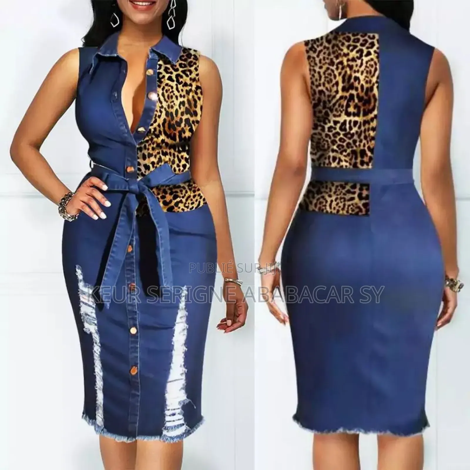 Robe Jean Avec Motif Tigre