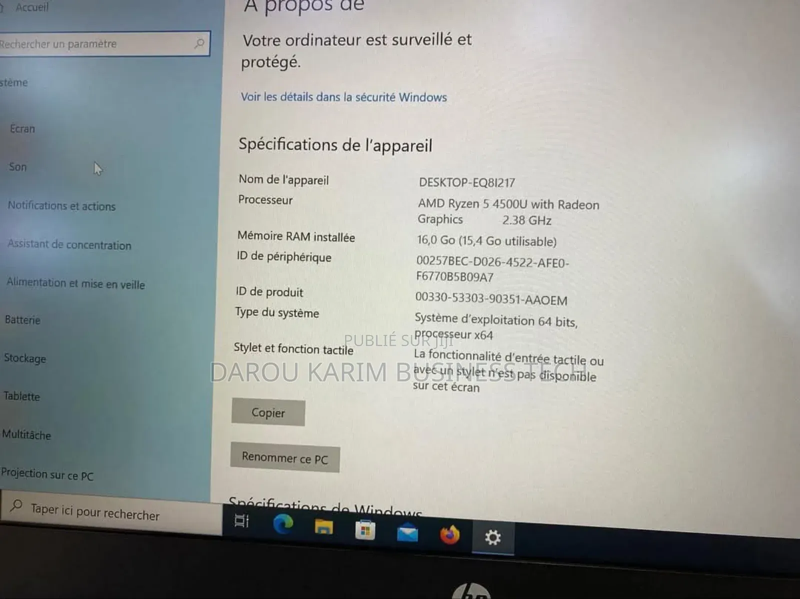 Ordinateur Portable HP ProBook 440 G7 8GB AMD Ryzen 5 HDD+SSD 500GB