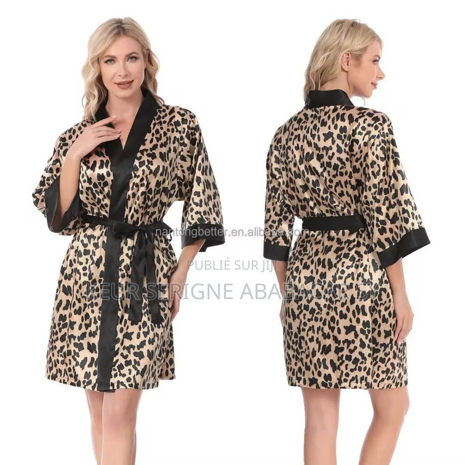 Robe Léopard Argentées Avec Manches