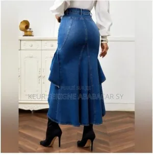 Jupe en Jean Avec Fentes Évasée