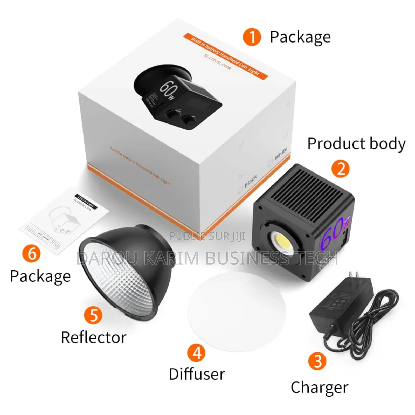 Mamen 60w RGB Full Color Portable Led Video