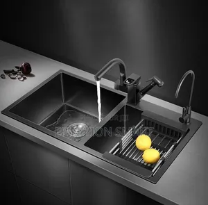 Evier 2 Bac Style Américain + Robinet Mitigeur