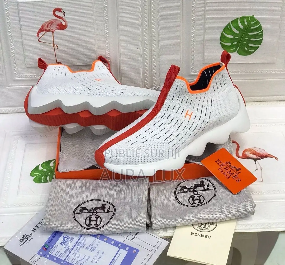 Hermes Blanc/Orange Pointures Disponibles 40 41 42 43 44 45