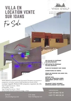 3chbre Villa dans Ndiakhirate En, Sangalkam à Vendre