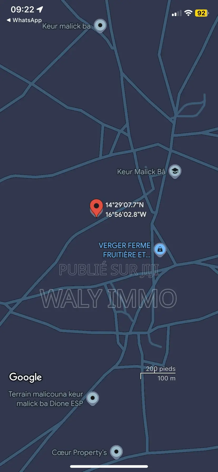 Terrain De 450 Mètres Carrés À Vendre À Malicounda Sénégal