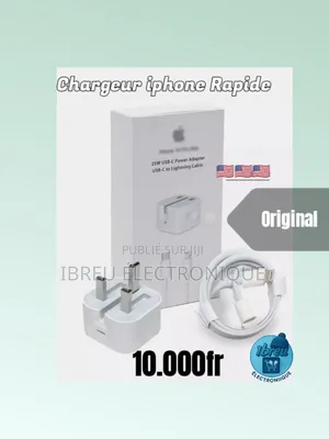 Chargeur iPhone Complet Original Prise Uk
