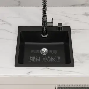 Évier De Cuisine Encastrable Noir Lordear, 25 Pouce