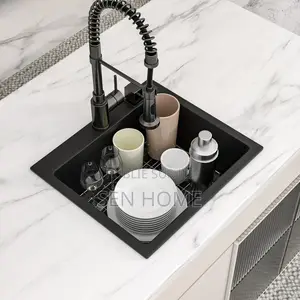 Évier De Cuisine Encastrable Noir Lordear, 25 Pouce