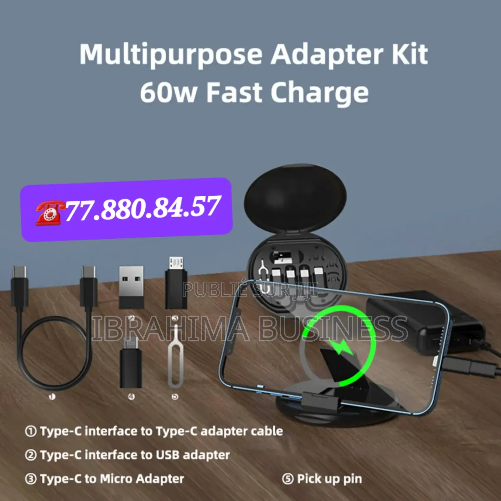 Kit Câble Adaptateur, Chargeur Téléphone, Gadget.