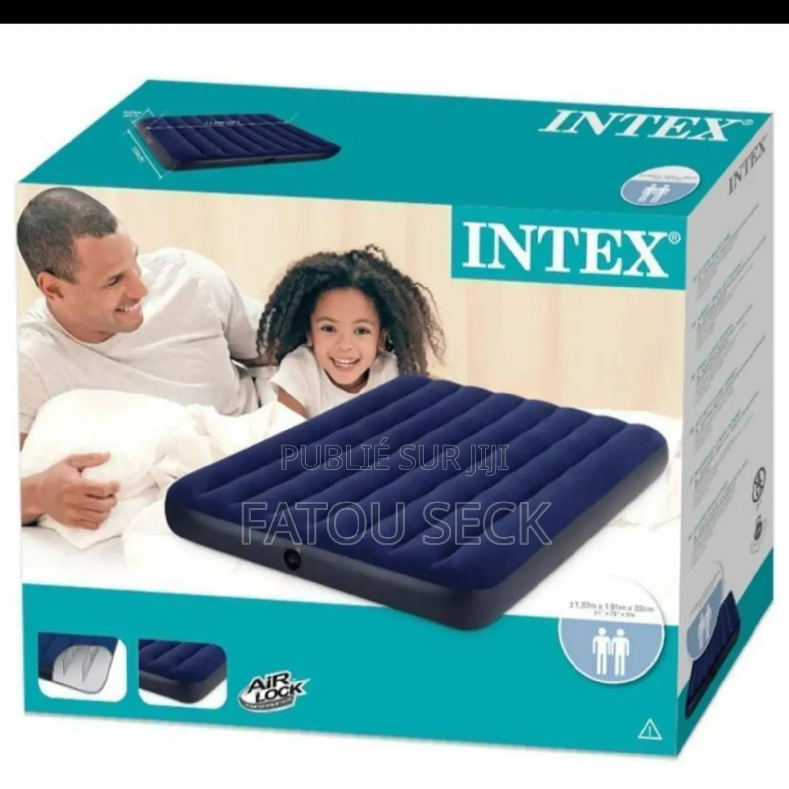 Matelas Gonflable +2 Oreillers +Pompe