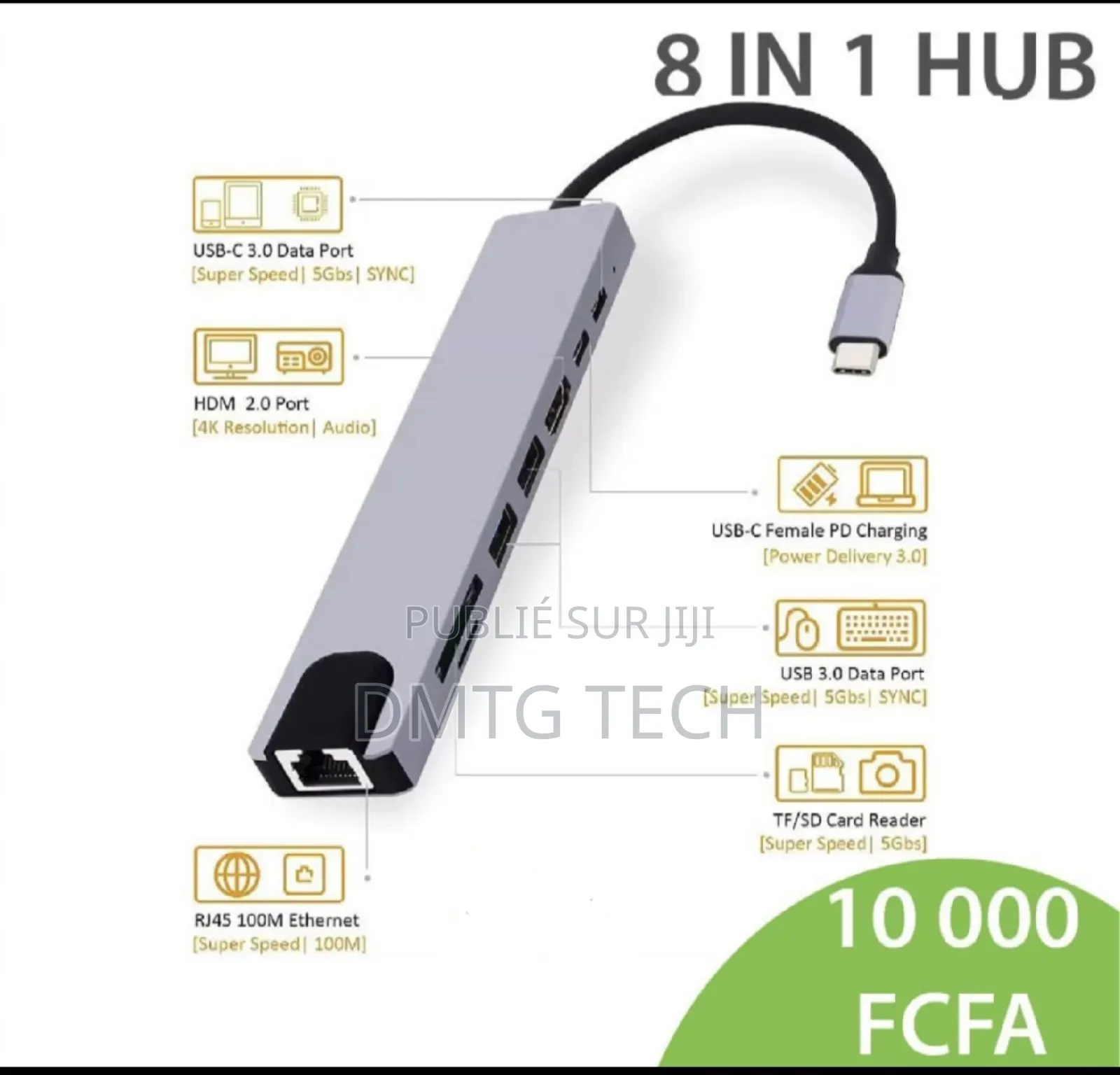 Adaptateur Type C Avec 8 Ports