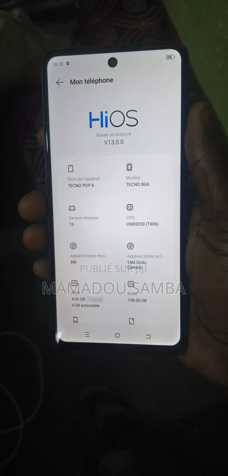 New Tecno Pop 8 128 GB Noir