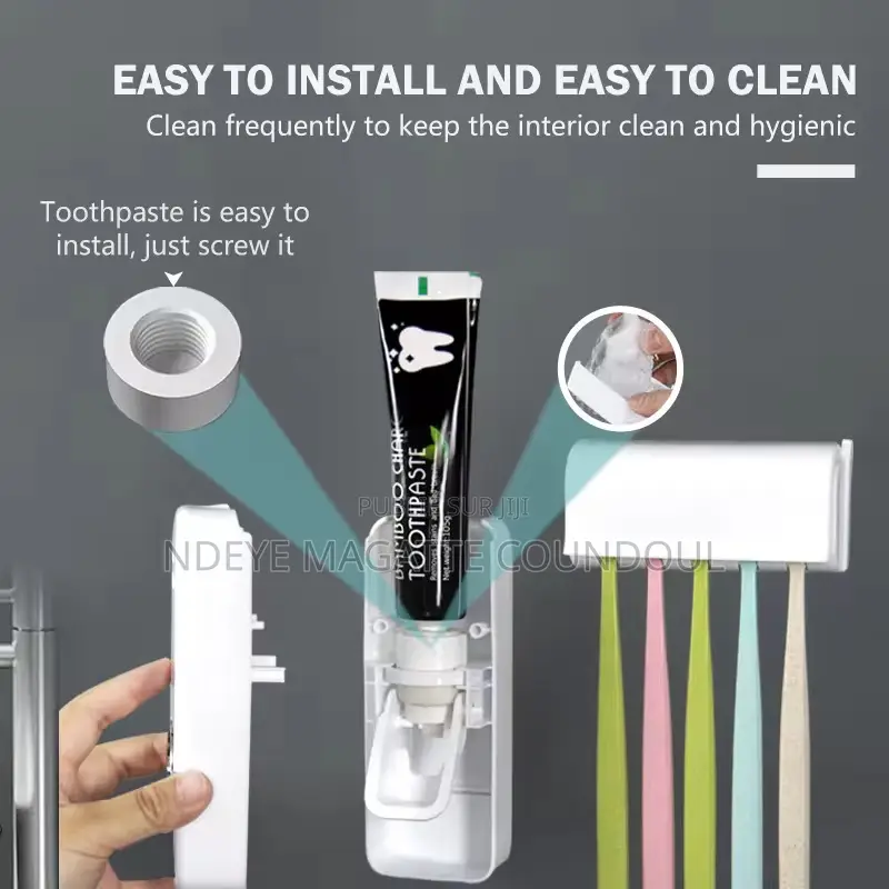 Distributeur Dentifrice Avec Support Brosse À Dents