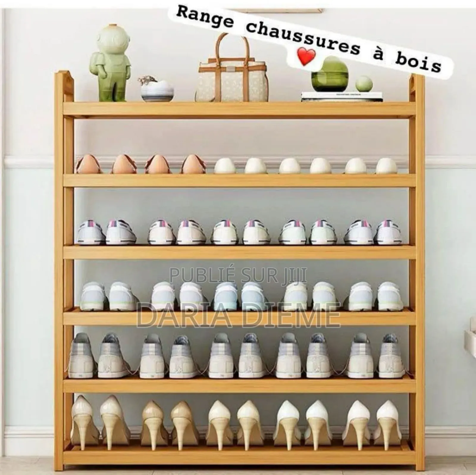 Range Chaussure en Bois 5 Niveaux