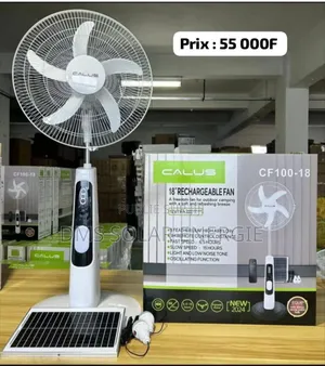 Ventilateur Solaire Rechargeable Ac/Dc