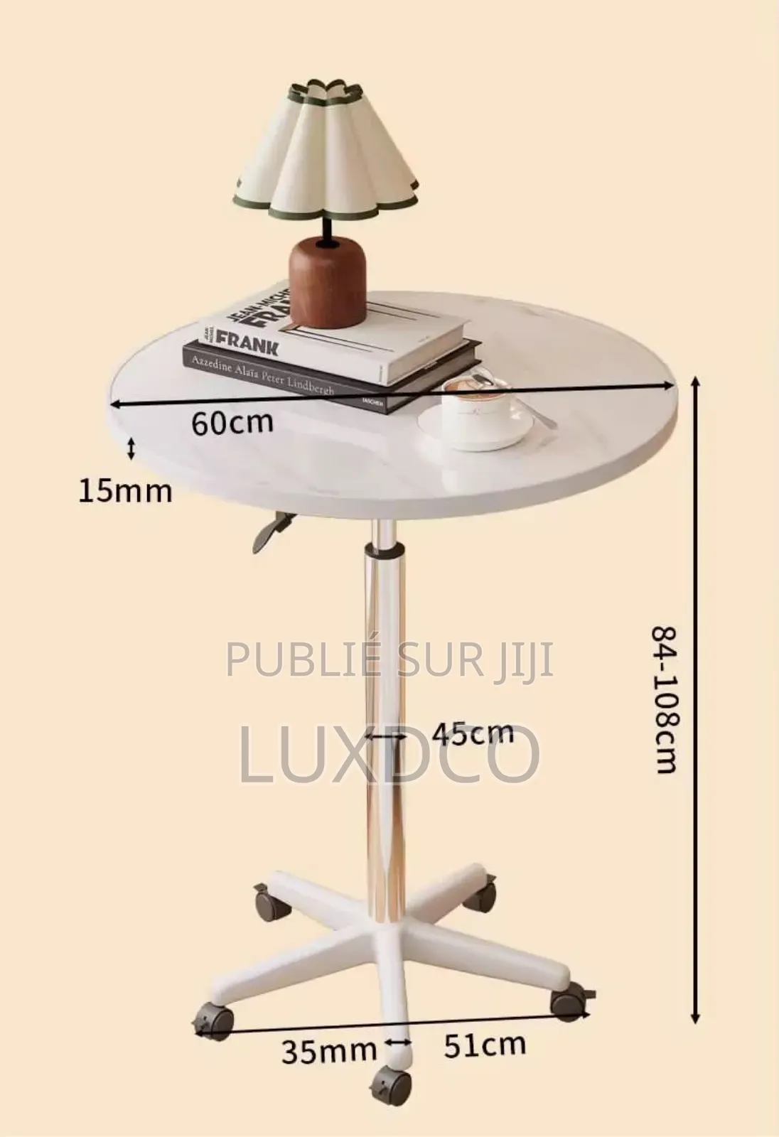 Table À Café Ronde Hauteur Réglable.