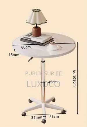 Table À Café Ronde Hauteur Réglable.