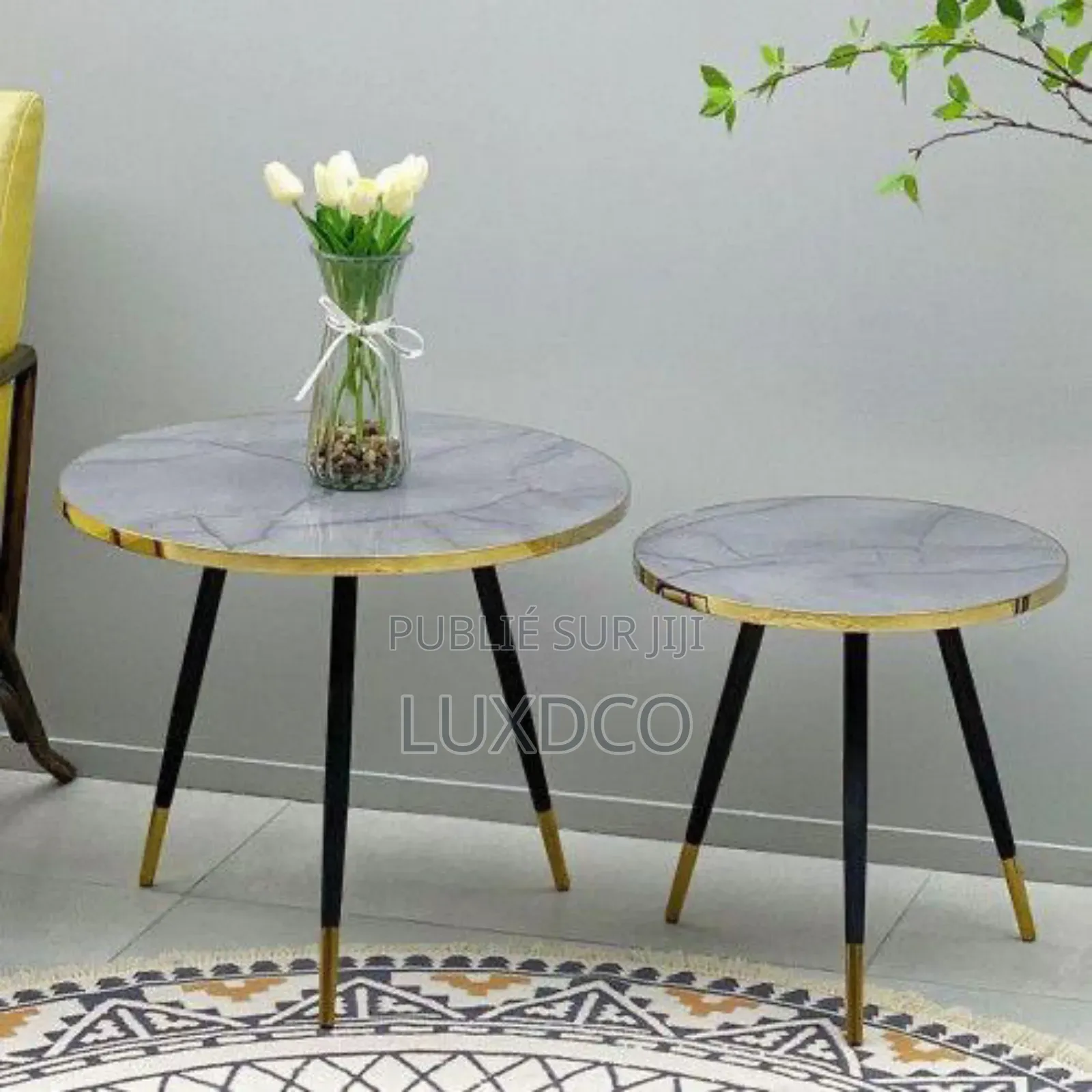 Table d'Appoint Ronde, Table Basse Moderne en Bois.