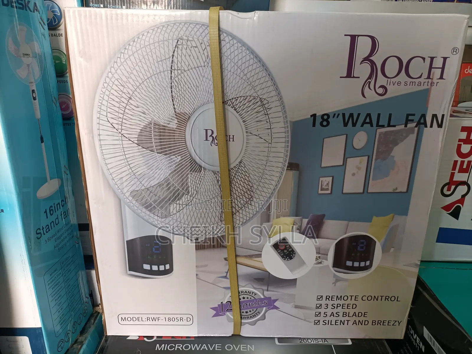 Ventilateur Mural Roch 18" Avec Télécommande