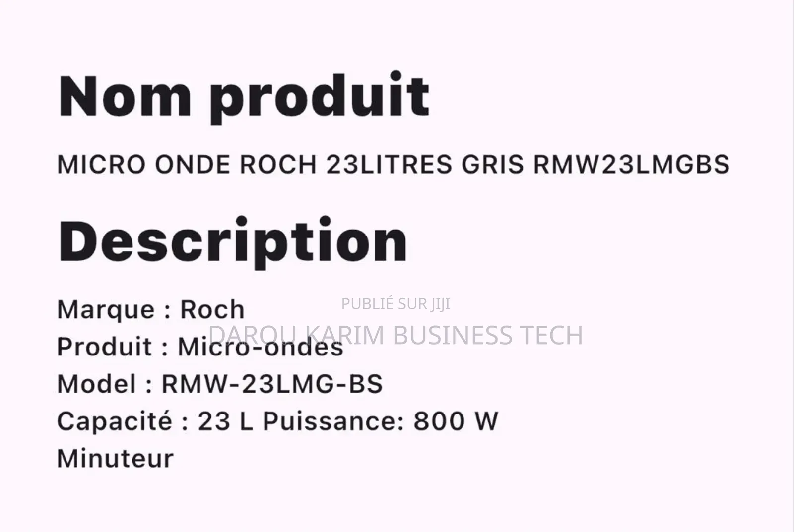 Micro Onde Roch 23 Litres