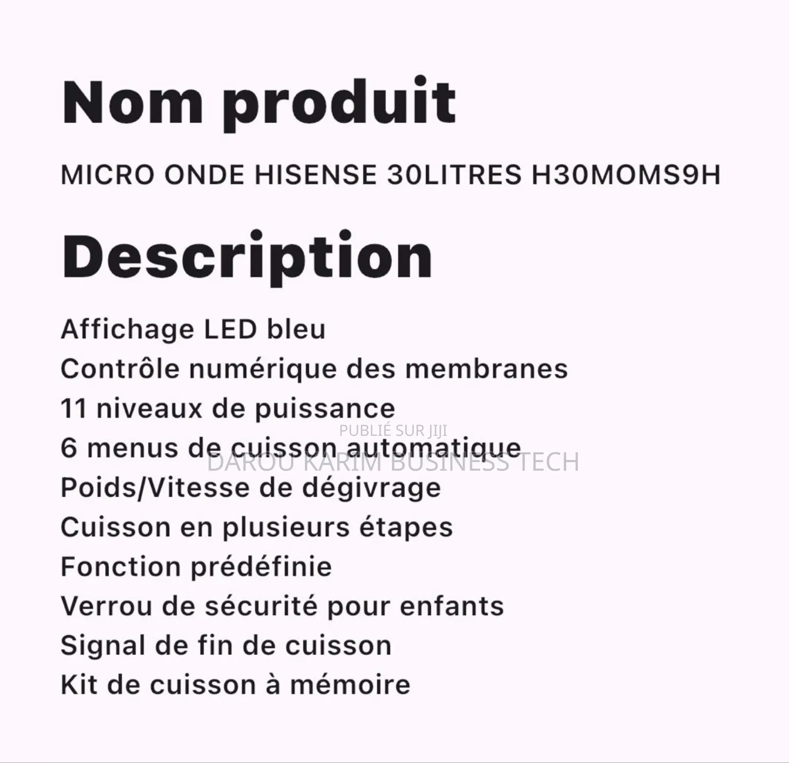 Micro Onde Hisense 30litres