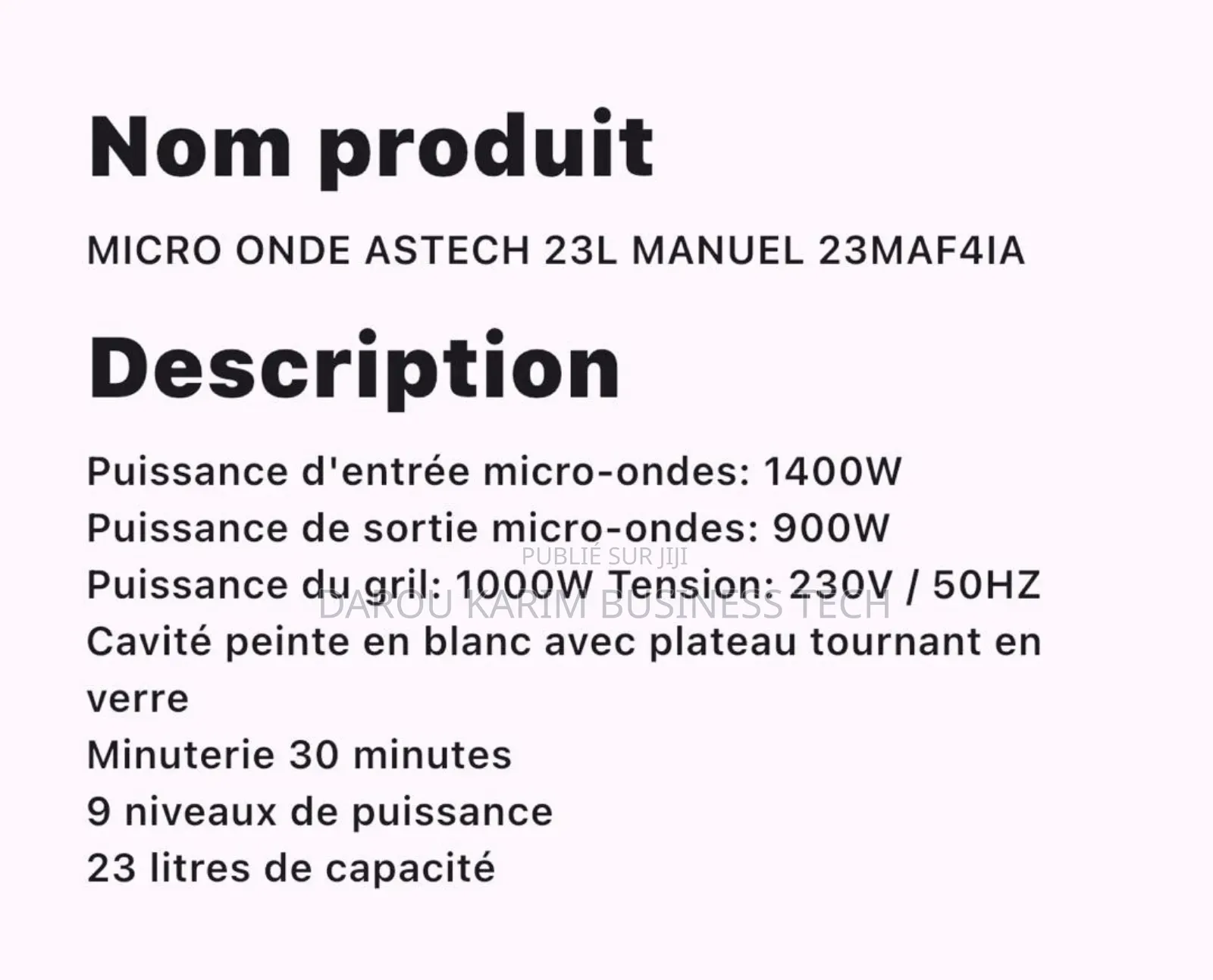 Micro Onde Astech 23 Litres