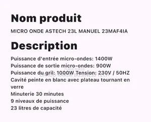 Micro Onde Astech 23 Litres