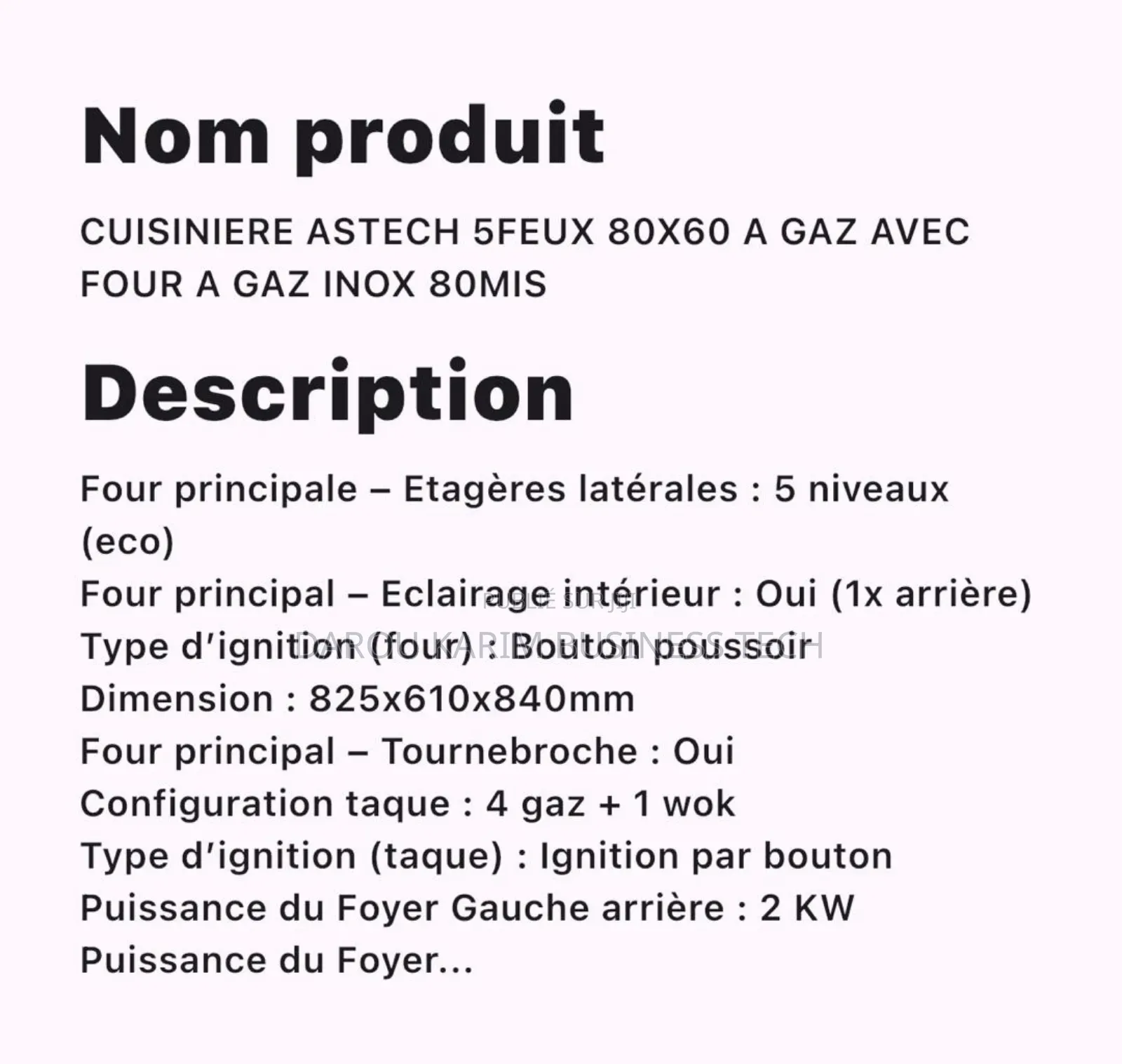 Cuisiner Astech 5 Feux