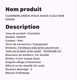 Cuisiner Green 4 Feux