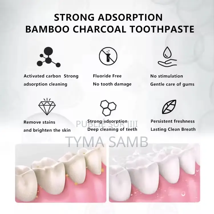 Bucco-Dentaires Blanchiment Des Dents Dentifrice Au Charbon