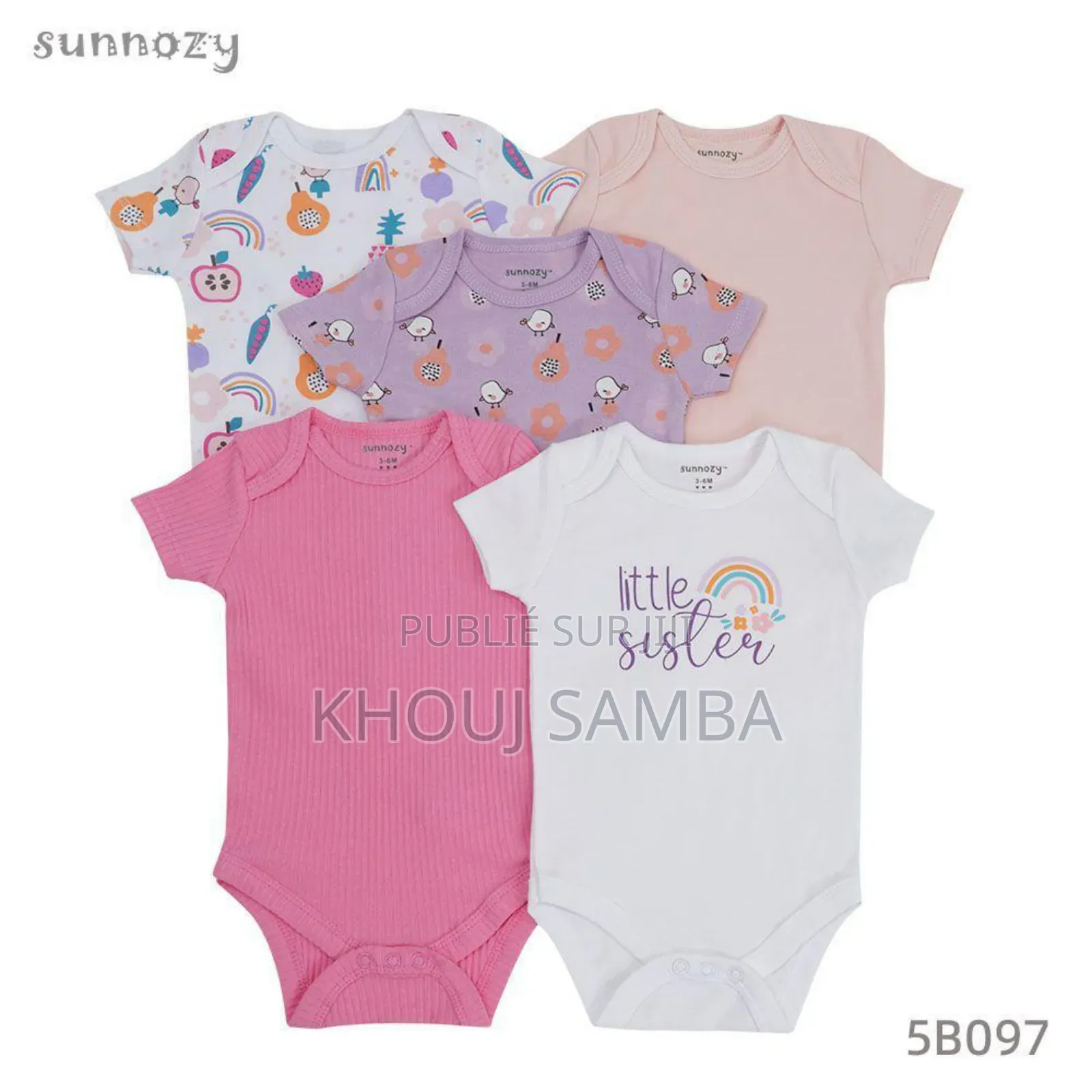 Lot 5 Bodys Suits Courtes Manches