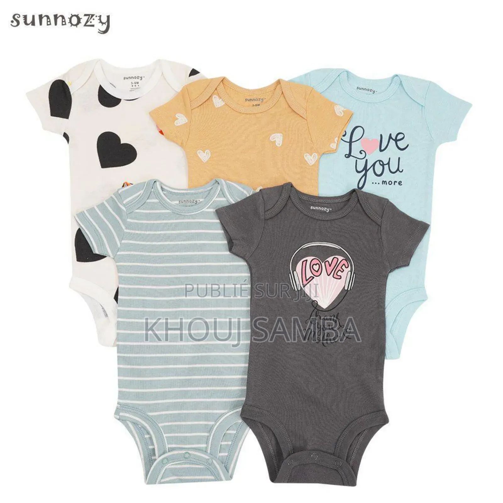 Lot 5 Bodys Suits Courtes Manches