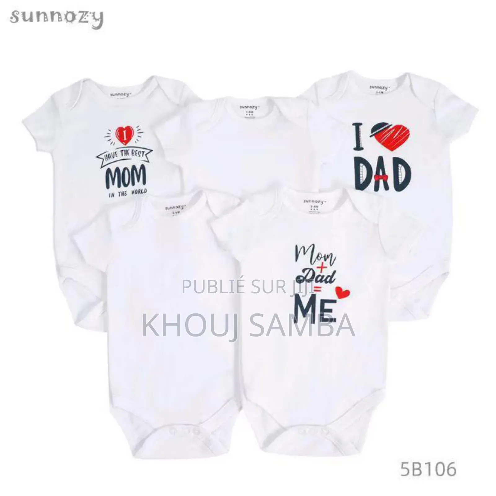 Lot 5 Bodys Suits Courtes Manches