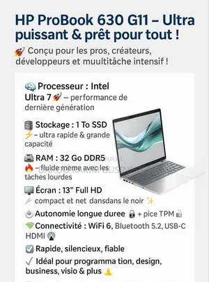 New Ordinateur portable HP 630 32GB Intel Core Ultra 7 SSD 1T