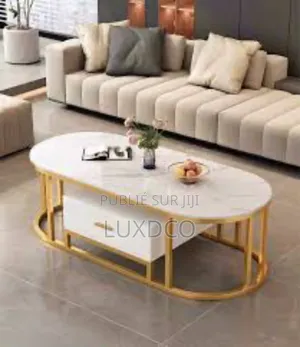 Table Basse Ovale Avec Tiroirs Pour Salon, Chambre Et Salle.