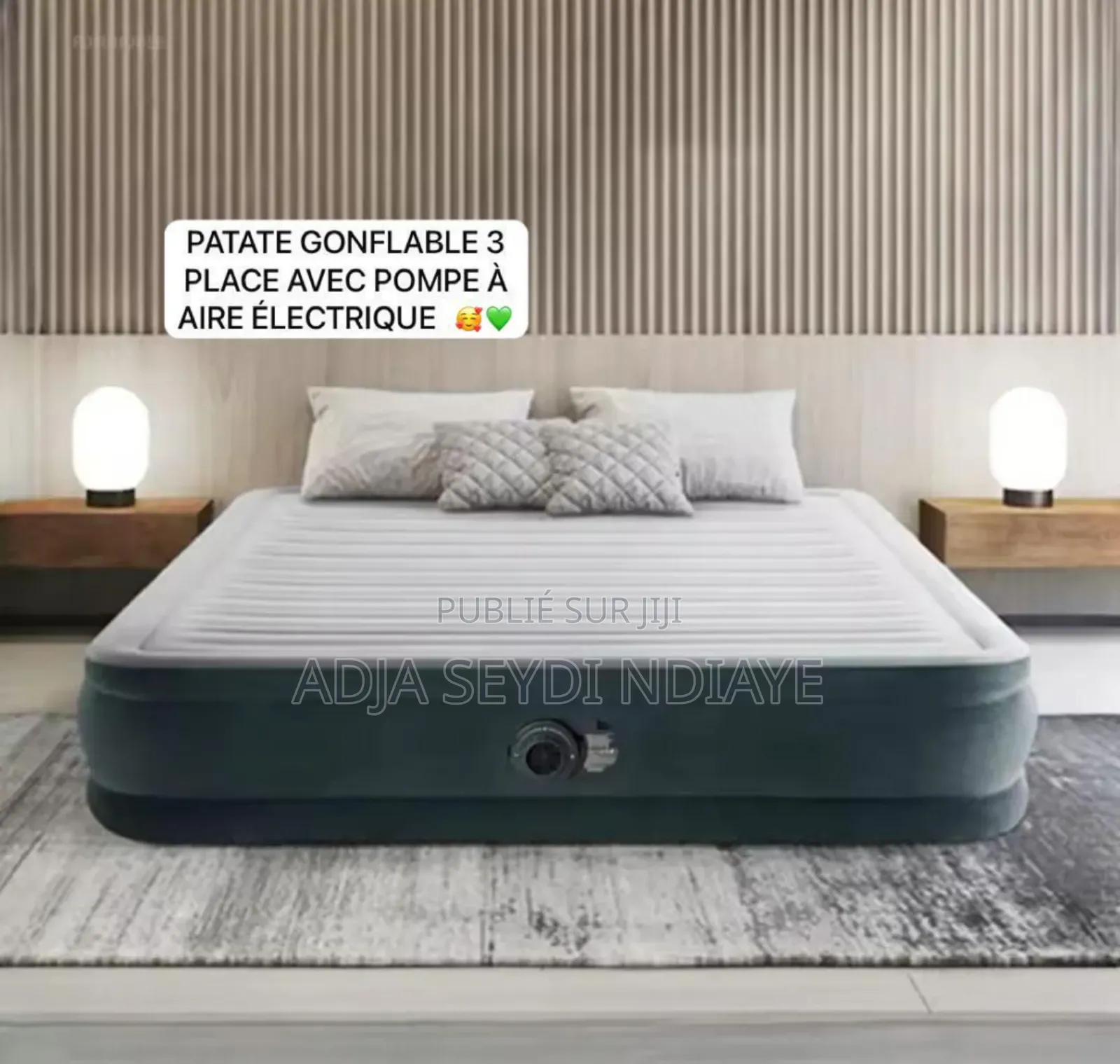 Matelas Gonflable 3 Places Avec Pompe Electrique