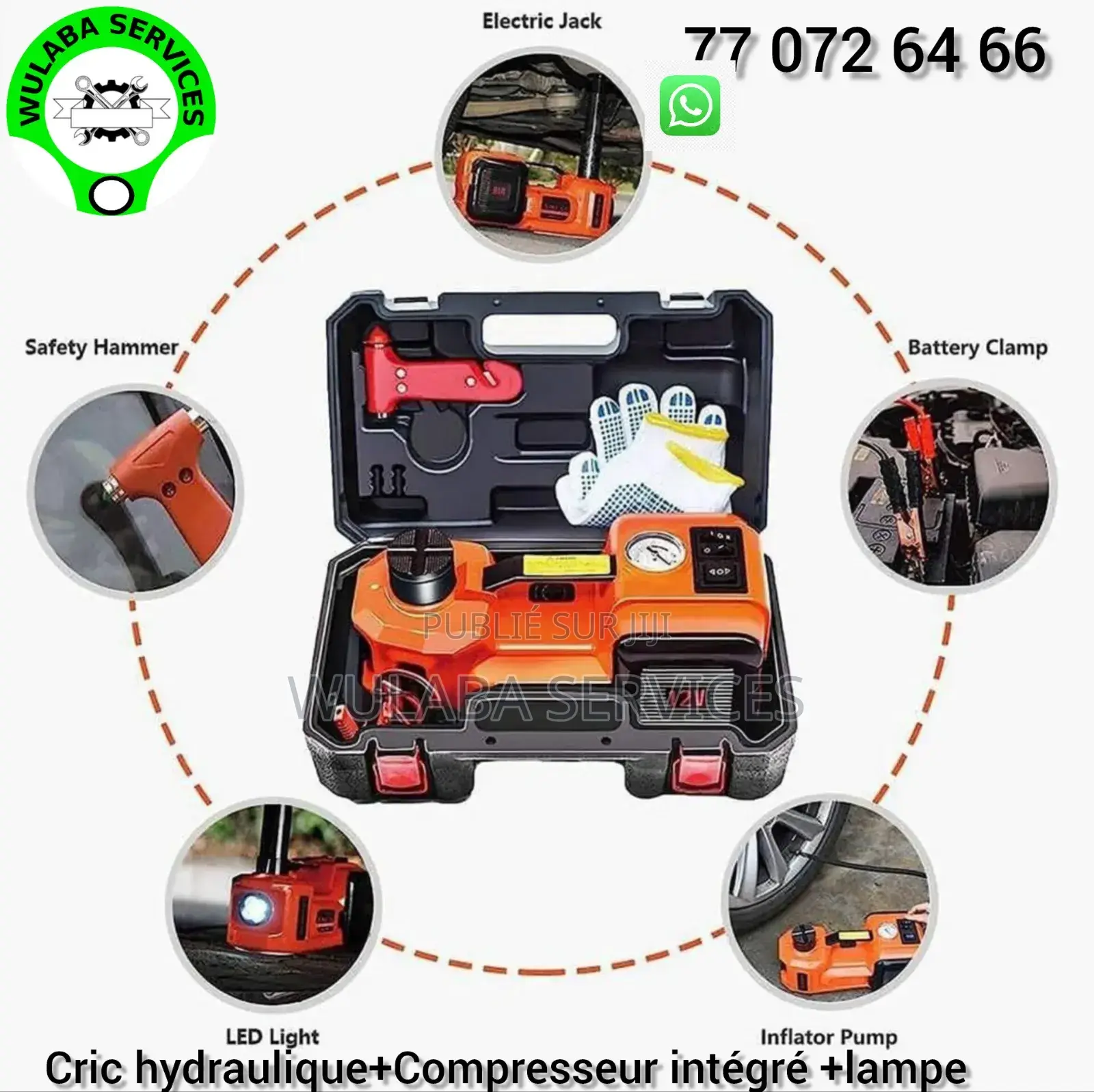 Cric Hydraulique 5t + Compresseur À Air Intégré