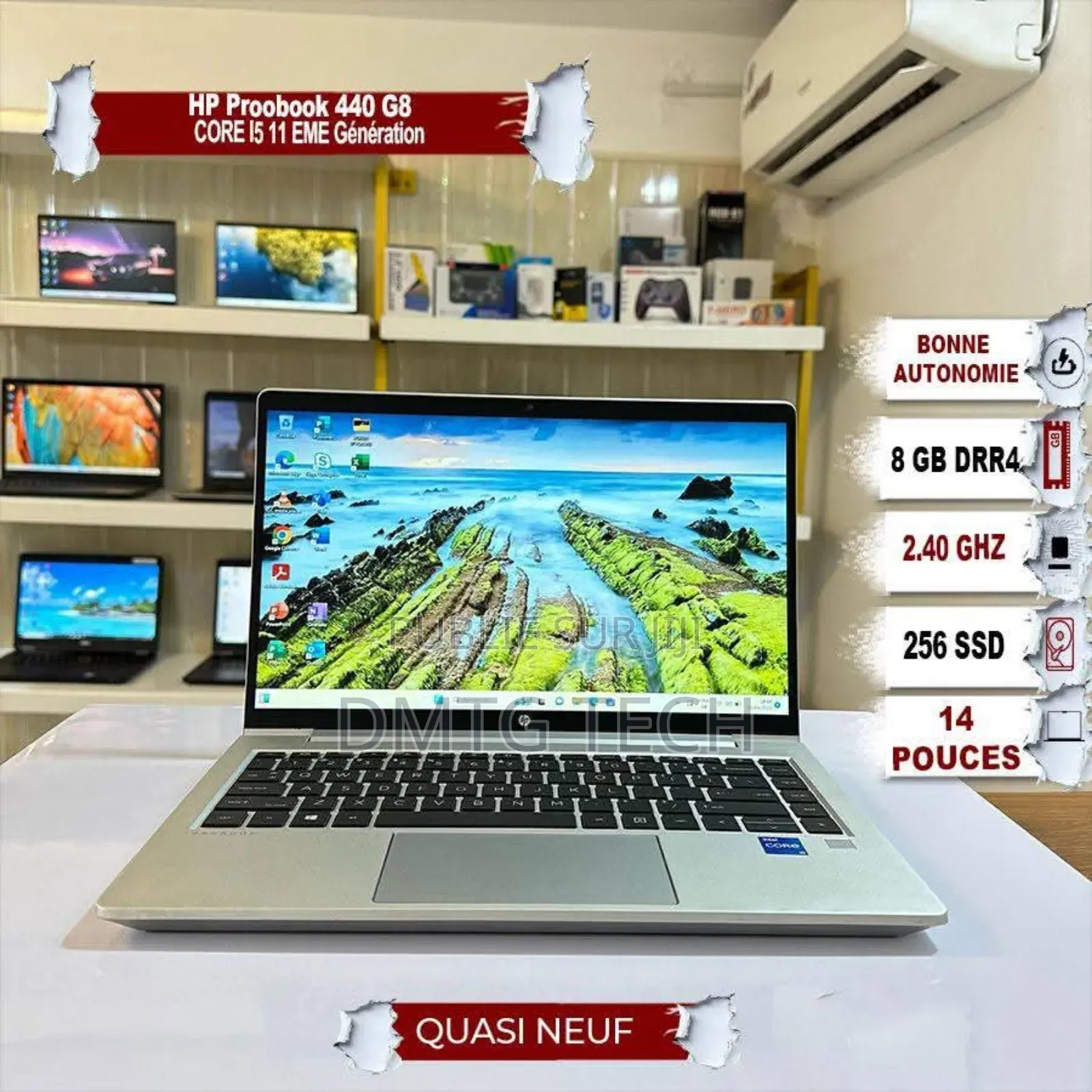 New Ordinateur Portable HP ProBook 440 G8 16GB Intel Core I5 SSD 256GB