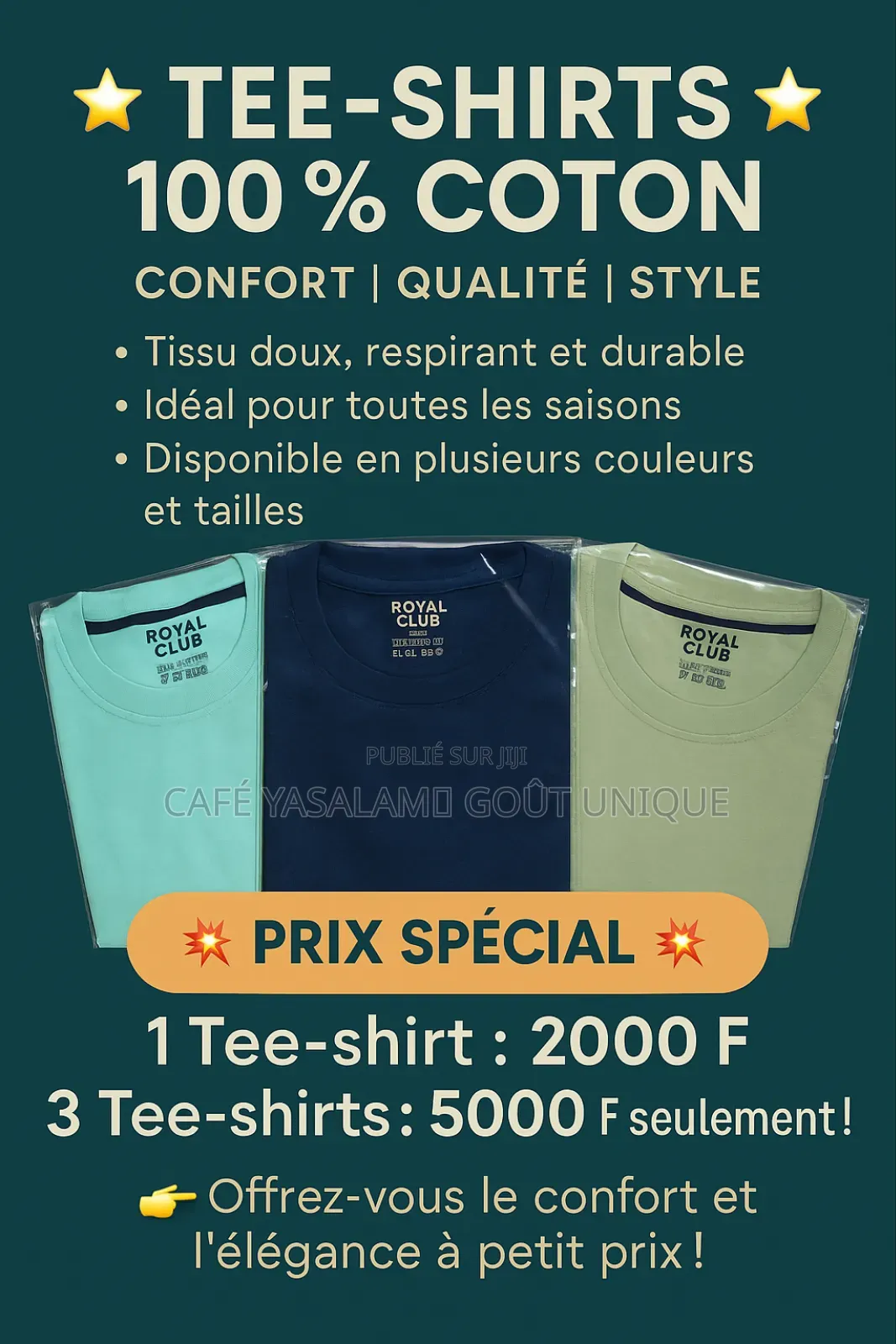 Tee-Shirt D'été, Coton Unité 2000