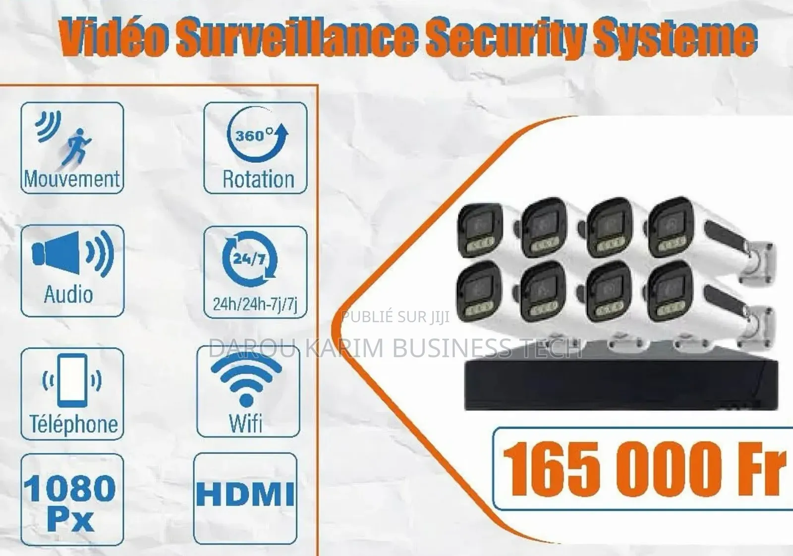 Vidéo Surveillance Security Systeme 8 Caméra