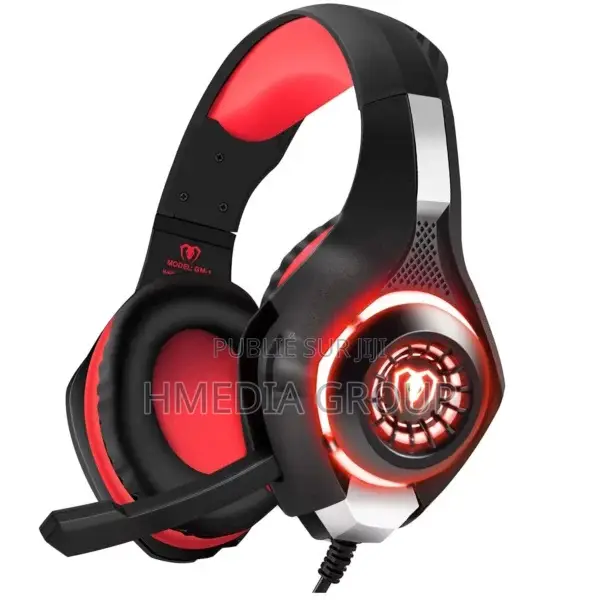 Casque Gaming Stéréo Over-Ear – Micro Led – Rouge